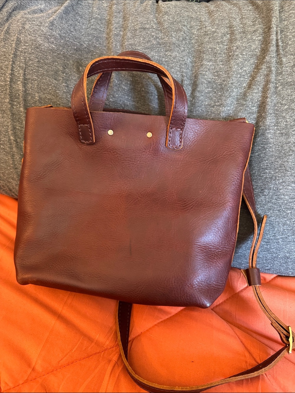 Portland Leather Goods Women’s Brown Leather Tote Crossbody Bag